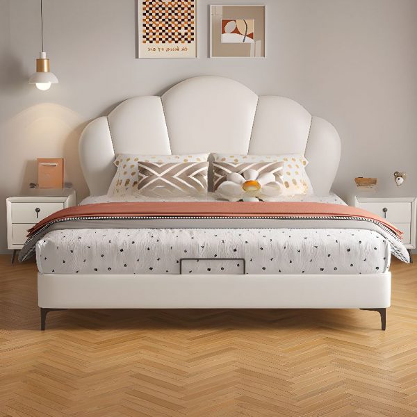 "Casual Standard Children Bed Inspired by Princess Theme with Genuine Leather Upholstery"