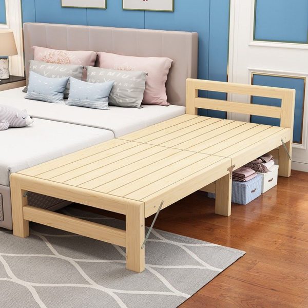 "Wood Grain Modern Timber Panel Kids Bed with Headboard, Gender Neutral"