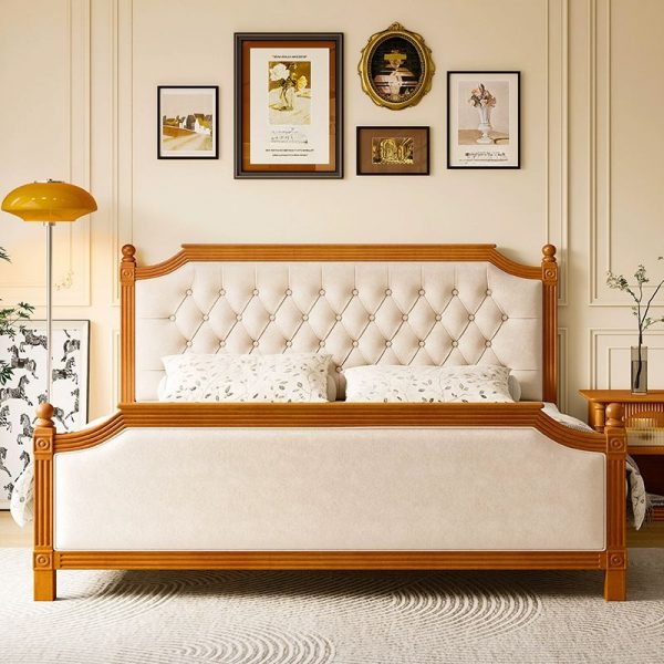 "Simplistic Rubberwood Standard Children Bed with Sponge-Filled Headboard & Footboard, Gender Neutral"