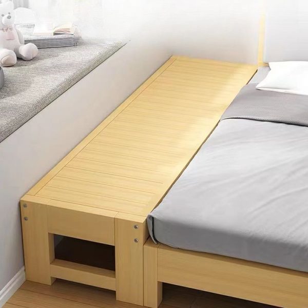 "Natural Color Casual Natural Wood Standard Children Bed, Gender Neutral"